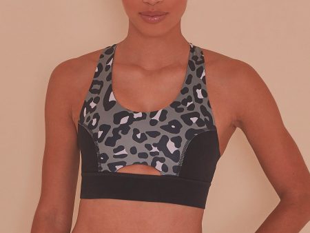 Cross Back Bra Leopard Online now