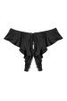 Black Satin And Lace Trim Ouvert Brief For Cheap