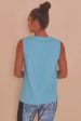 Cotton Knot Front Vest Blue Sale