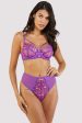 Walpole Purple Embroidered High Waist Thong For Sale