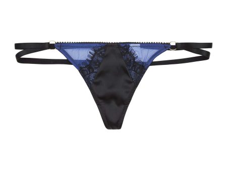 Indigo Curve Lace Picot Thong Sale