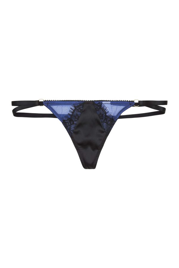 Indigo Curve Lace Picot Thong Sale