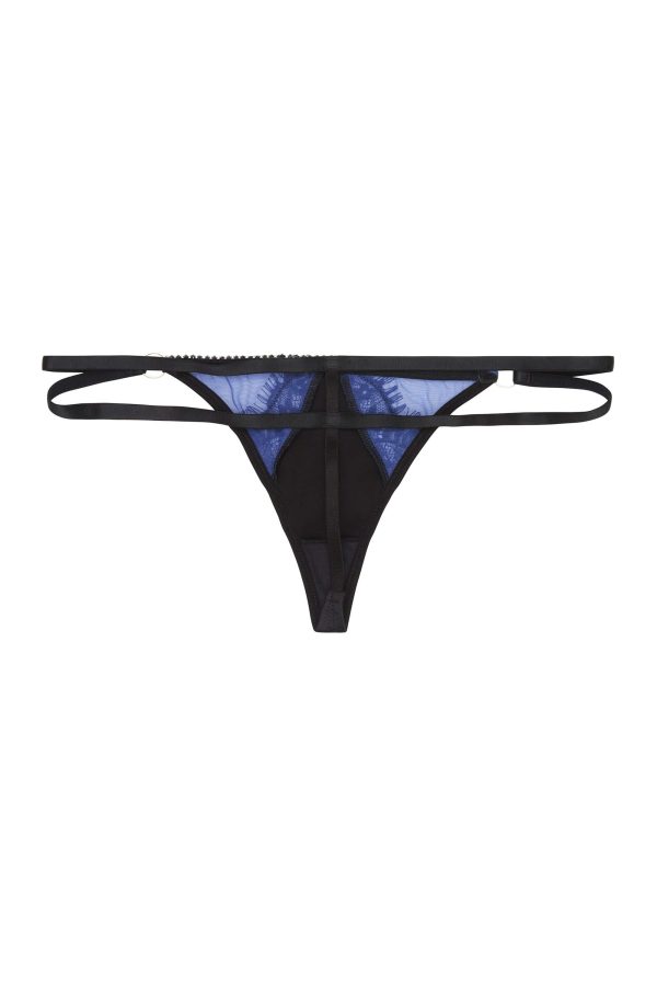 Indigo Curve Lace Picot Thong Sale