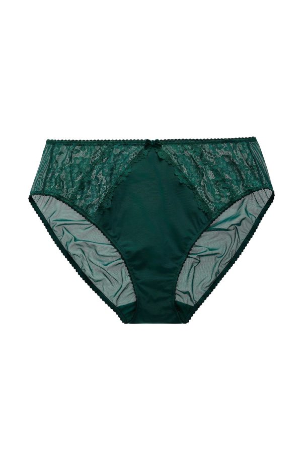 Cora Green Lace High Waisted Brief Cheap