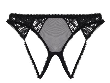 Black Lace And Mesh Ouvert Brief Online