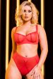 Sheer Chic Bra Flame Red Discount