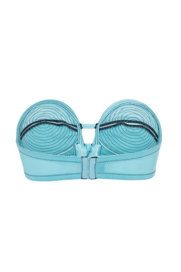 Teal Black Overwire Bra on Sale