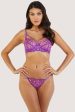 Walpole Purple Embroidered Strappy Balconette Bra For Cheap