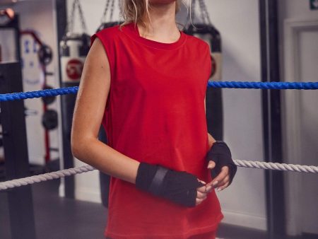 Cotton Knot Front Vest Red Online now