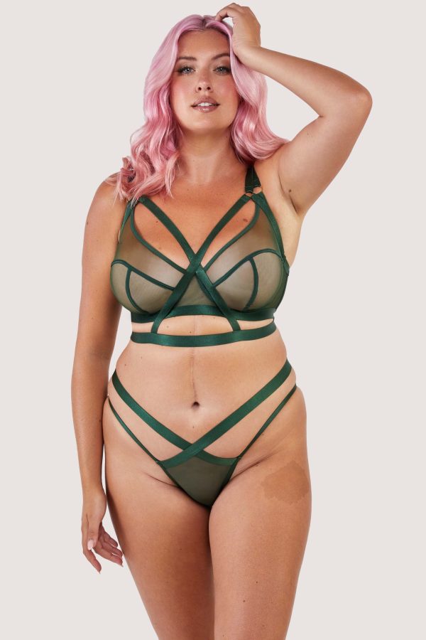 Regent Green Mesh Cross Over Brazillian Hot on Sale