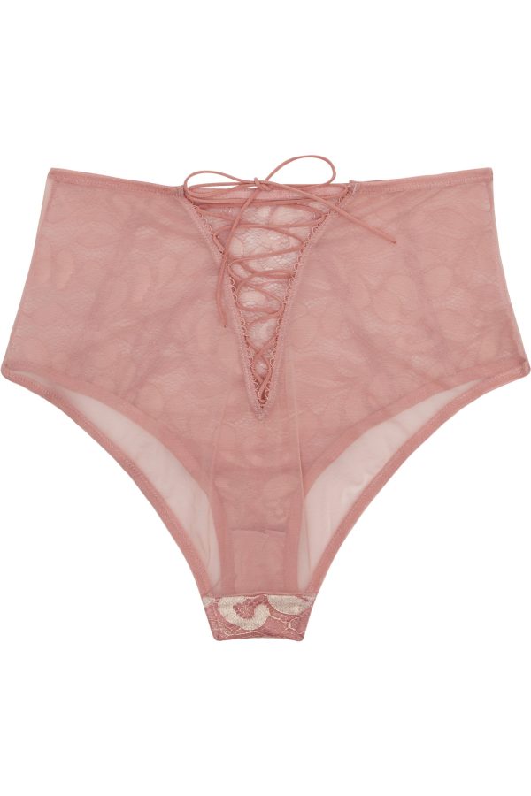 Peek & Beau Quinn Pink leatherette and lace HW brief Online Hot Sale