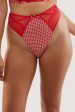 Adelaide Western Gingham And Lace High Waisted Thong For Discount