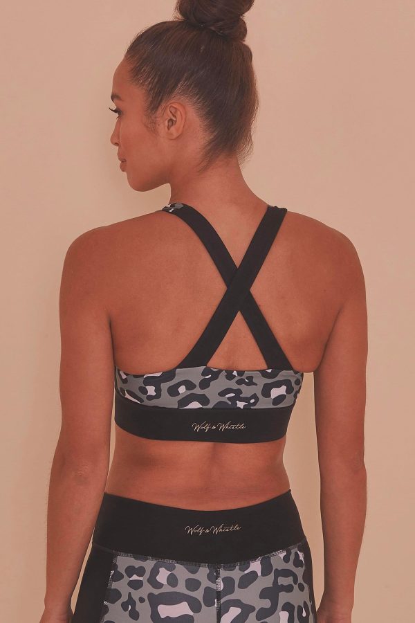 Cross Back Bra Leopard Online now