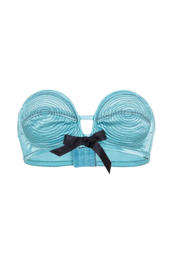 Teal Black Overwire Bra on Sale