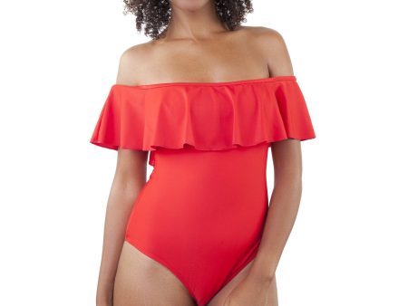 Bardot Swimsuit Red For Discount