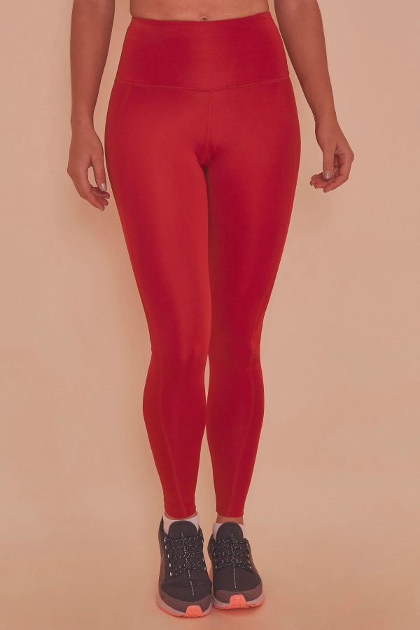 High Waist Leggings Red on Sale