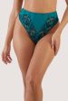 Rhiannon Teal Embroidery High Waist Thong Online