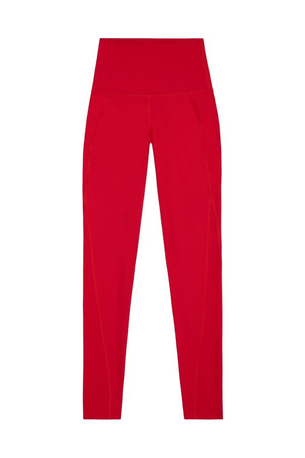 High Waist Leggings Red on Sale