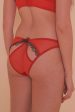 Arlene Red Satin Black Lace Brief on Sale