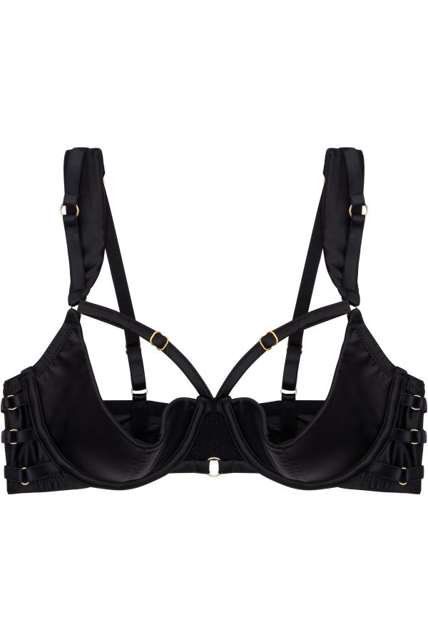 Ava Black Curve Strappy Ring Detail 1 4 cup bra Online Hot Sale