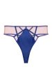 Ramona Cobalt Blue Strap Detail Illusion Mesh High Waisted Thong Online Sale