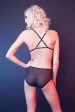 Peek & Beau - Hope Black Lace Harness Brief with Gold Applique Cheap