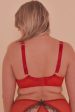 Arlene Curve 1 4  Cup Red Satin Black Lace Bra Sale