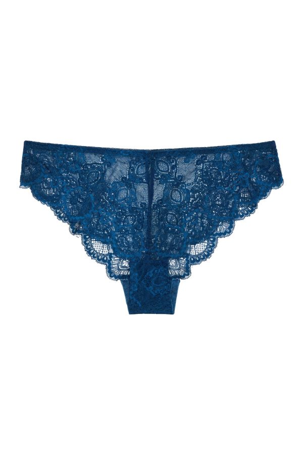 Wolf & Whistle Ariana Lace Brief Navy For Cheap