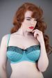 Portia Vintage Stitch Teal Bra DD+ Cups Hot on Sale