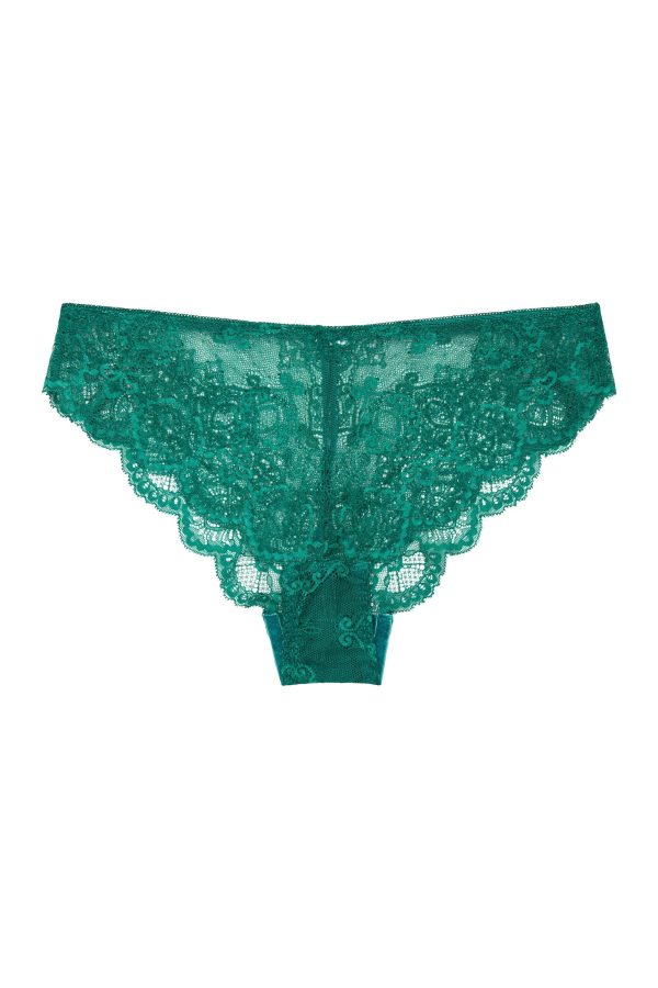 Wolf & Whistle Ariana Lace Brief Green Discount