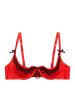 Arlene 1 4 Full bust Cup Red Satin Black Lace Bra DD E - K Discount