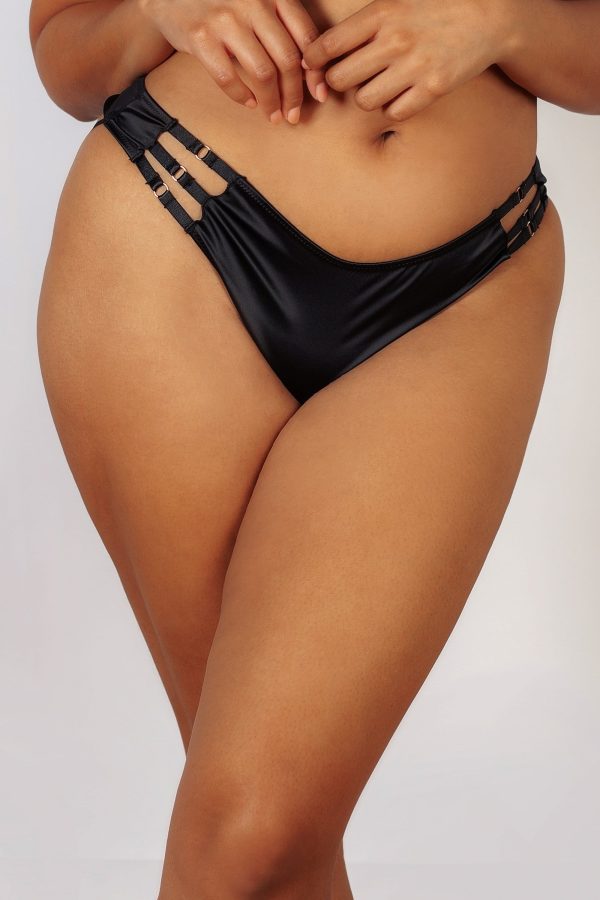 Ava Black Strappy Brief Curve Online