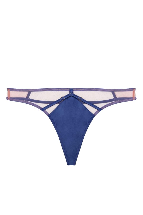 Ramona Cobalt Blue Caged Open Back Thong Fashion