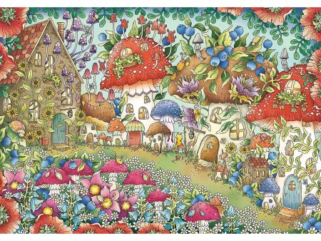 1000pc Floral Mushroom Houses Puzzle Cheap