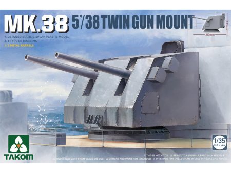 Takom 1 35 MK.38 5 38 Twin Gun Mount Metal barrel Plastic Model Kit Supply