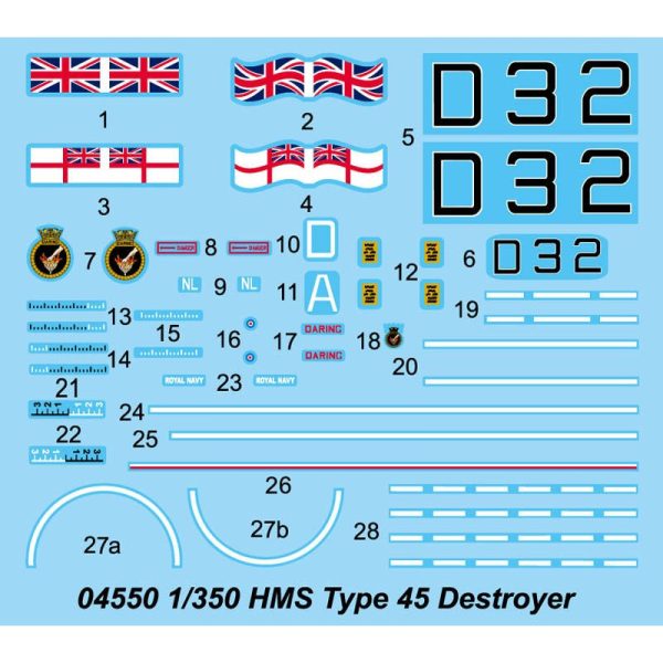 04550 1 350 HMS Type 45 Destroyer Plastic Model Kit Online now