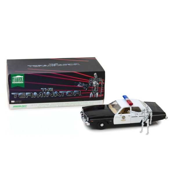 118 The Terminator 1984 1977 Dodge  Monaco Metropolitan Police w  T800 Endoskeleton Figure Artisan Sale